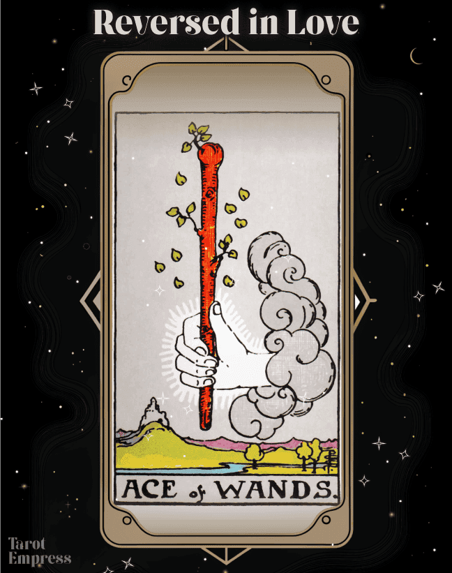 Ace of Wands Reversed in Love