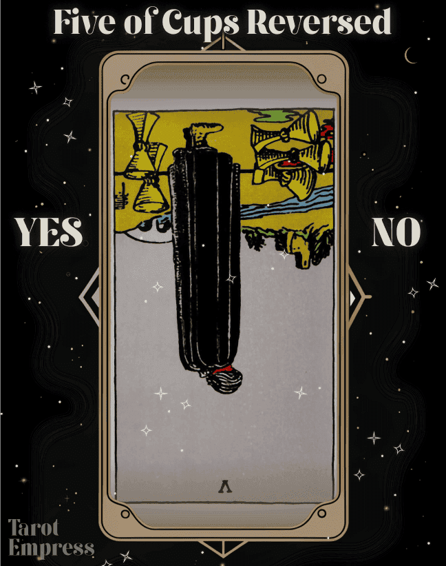 five of cups reversed yes or no