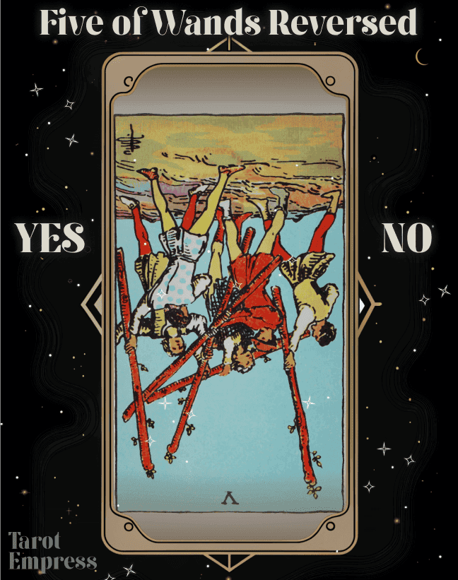 five of wands reversed yes or no