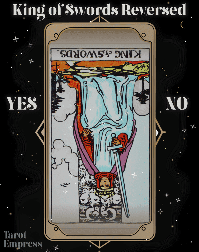 King of Swords Reversed in Yes or No questions