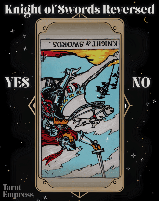 Knight of Swords Reversed as Yes or No Meanings