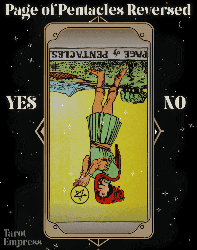 page of pentacles reversed yes or no