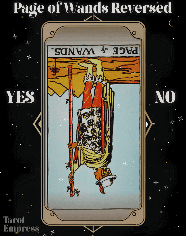 page of wands reversed yes or no