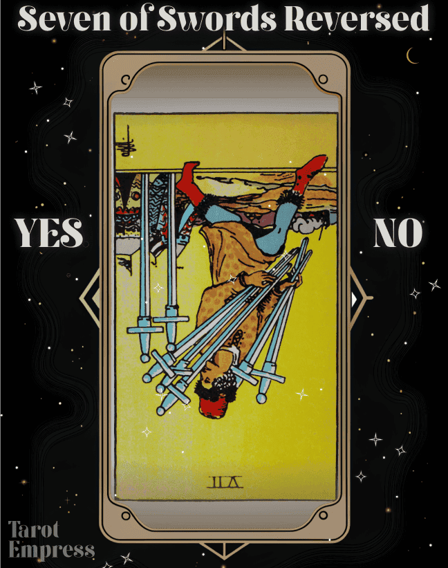 seven of swords reversed yes or no