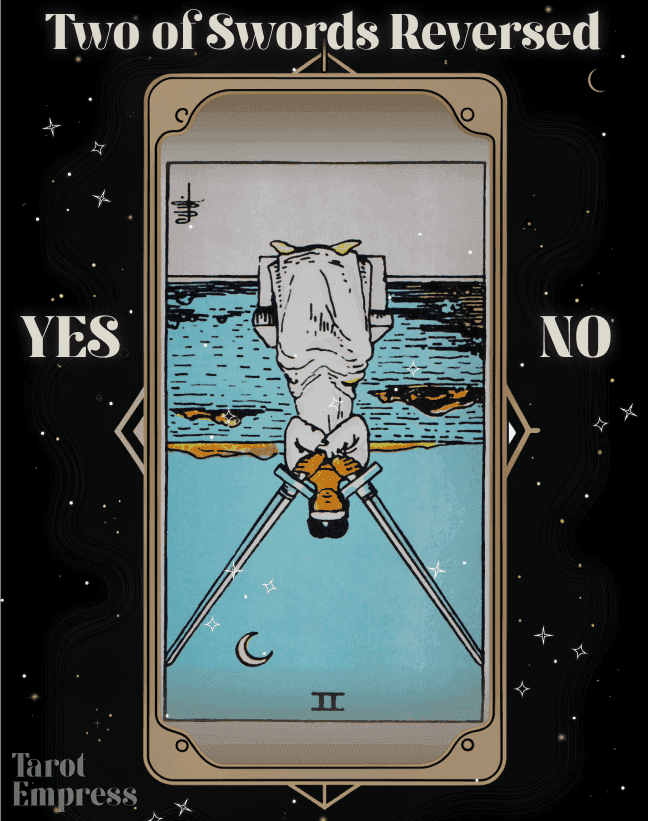 two of swords reversed yes or no