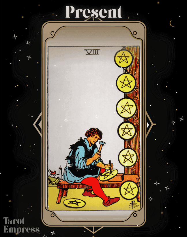 8 of Pentacles Present
