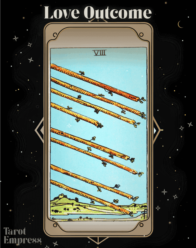 8 of Wands Love Outcome
