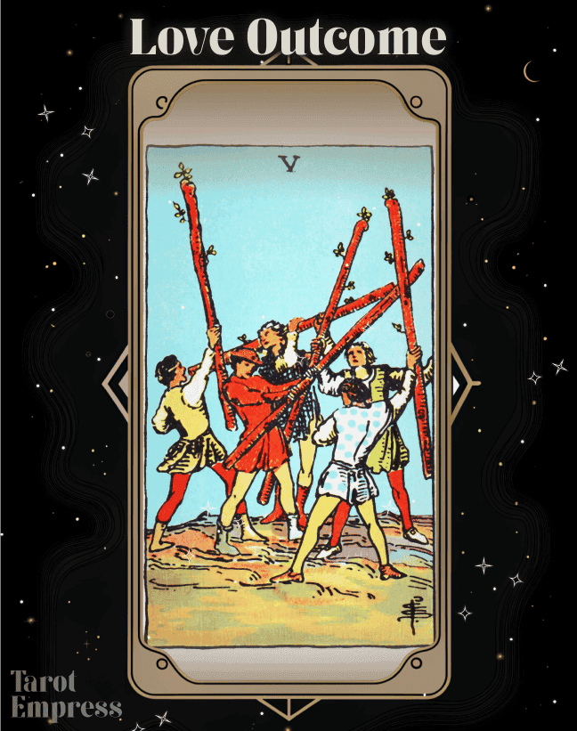 5 of Wands Love Outcome