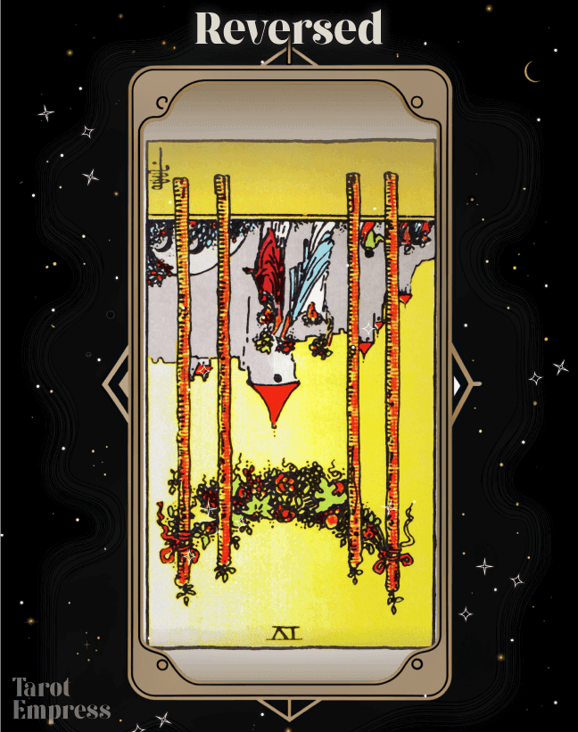 4 of Wands Reversed