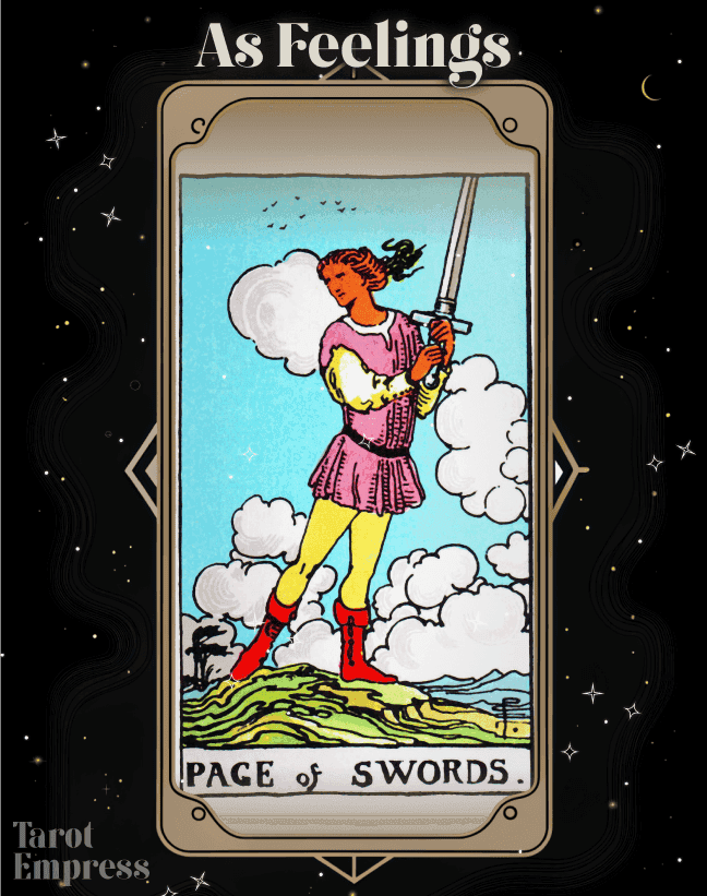 Page of Swords as Feelings