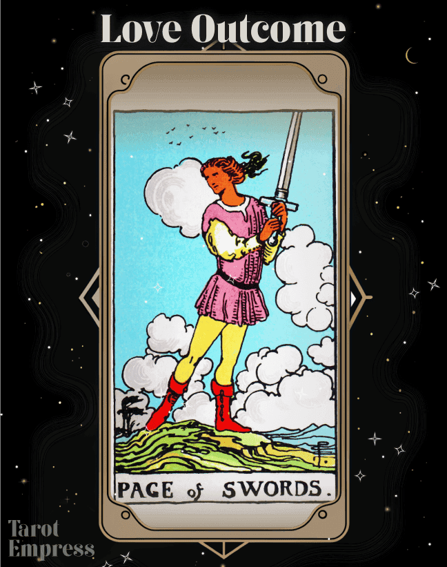 Page of Swords Love Outcome