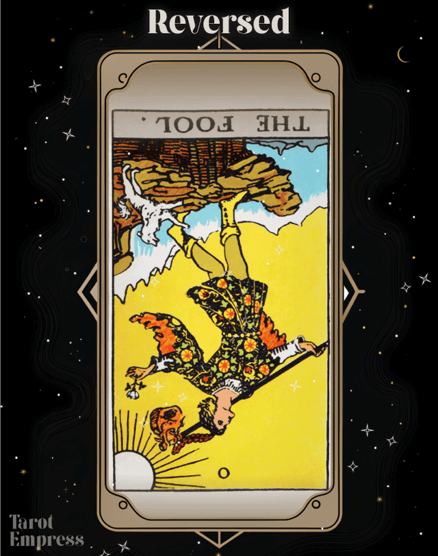 The Fool Reversed Tarot Card