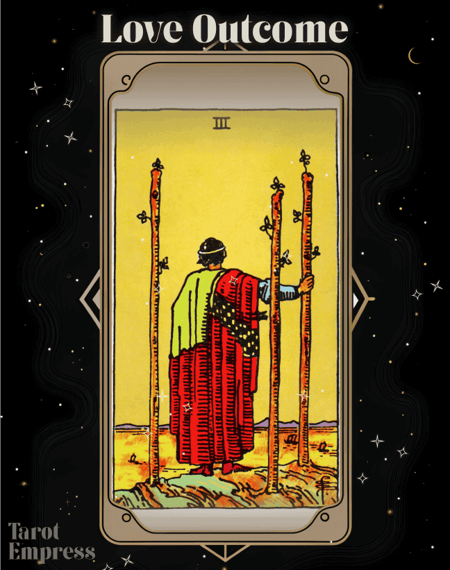 3 of Wands Love Outcome