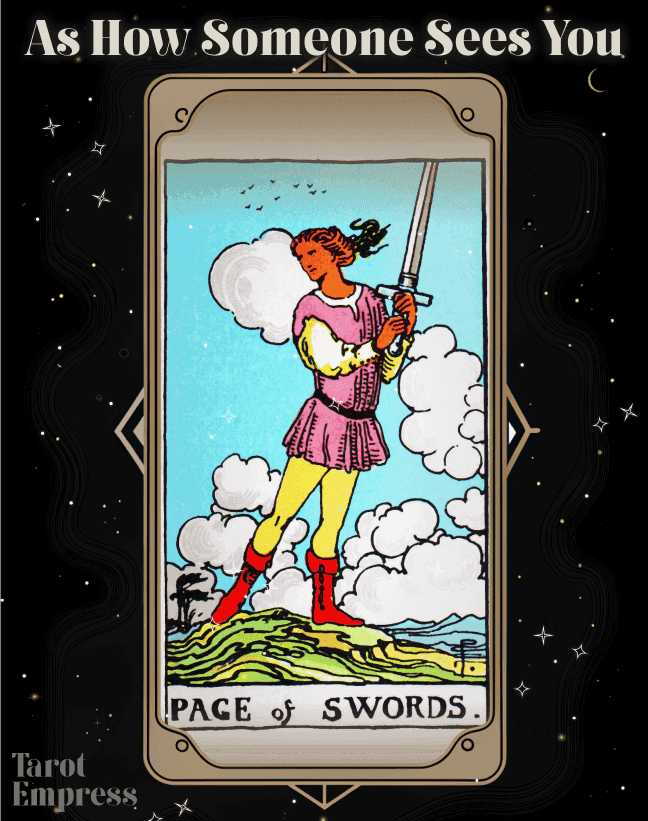 Page of Swords as How Someone Sees You: Reversed & Upright Meanings